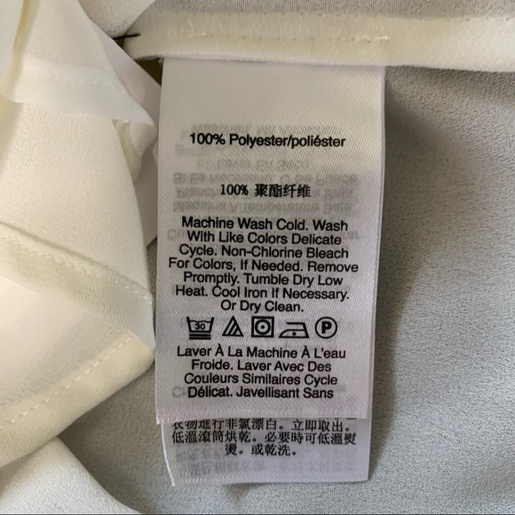 DKNY A Beautiful Storm Cream 3/4 Sleeve Career Work Wear Blouse Large - Picture 5 of 11